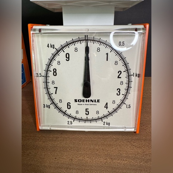 SOEHNLE Vintage Space Age Rare Orange Kitchen Scale Capacity 5 Kilo West Germany - Picture 5 of 11
